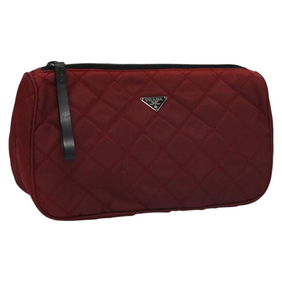 PRADA Pouch Nylon Red Auth 112367 - Picture 1 of 16